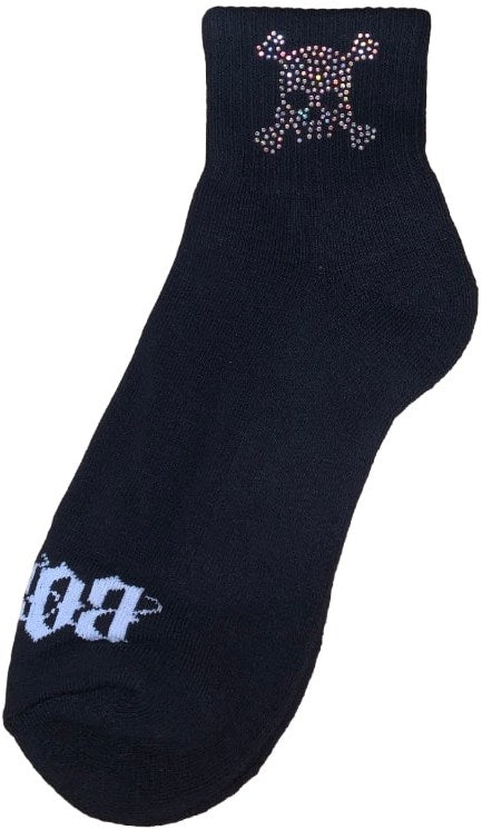 Bossi 'Mini Skull' Rhinestone Black Socks