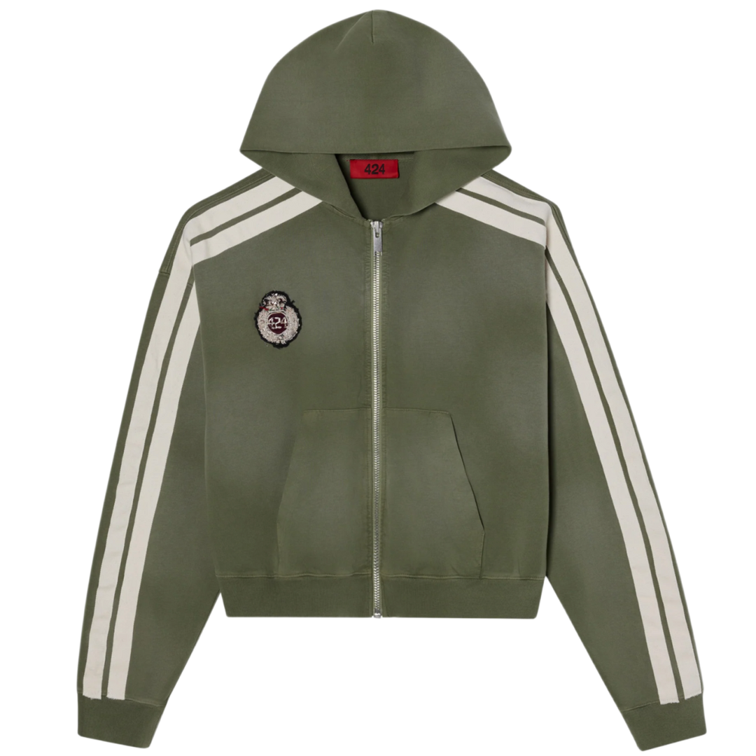 424 'Green' Crest Zip Up Hoodie