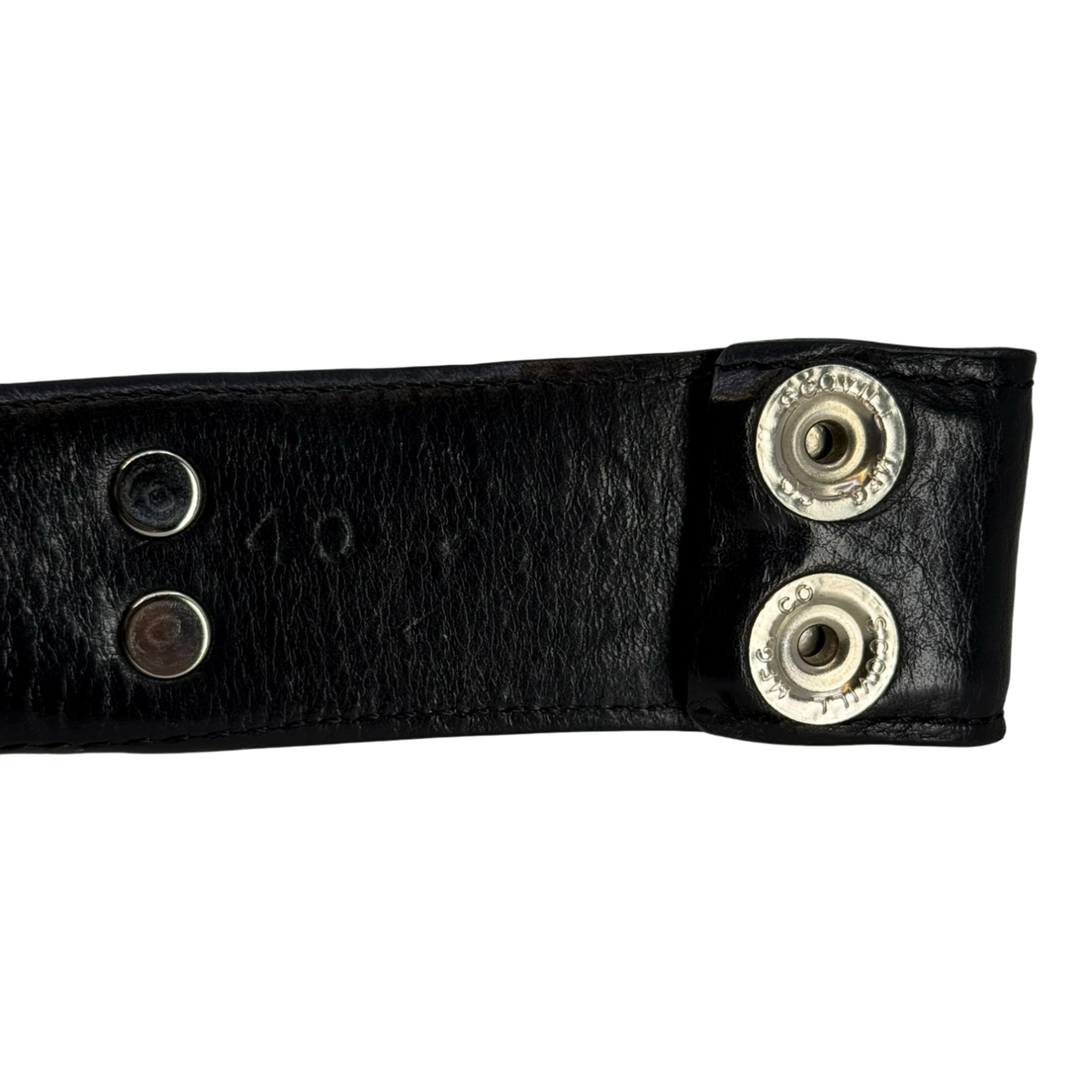 Chrome Hearts Fleur de Lis Studded Leather Belt Strap Black