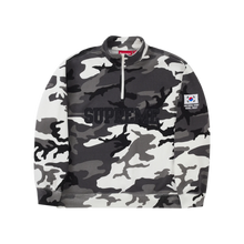 Supreme Seoul Shop Flag Half Zip Snow Camo