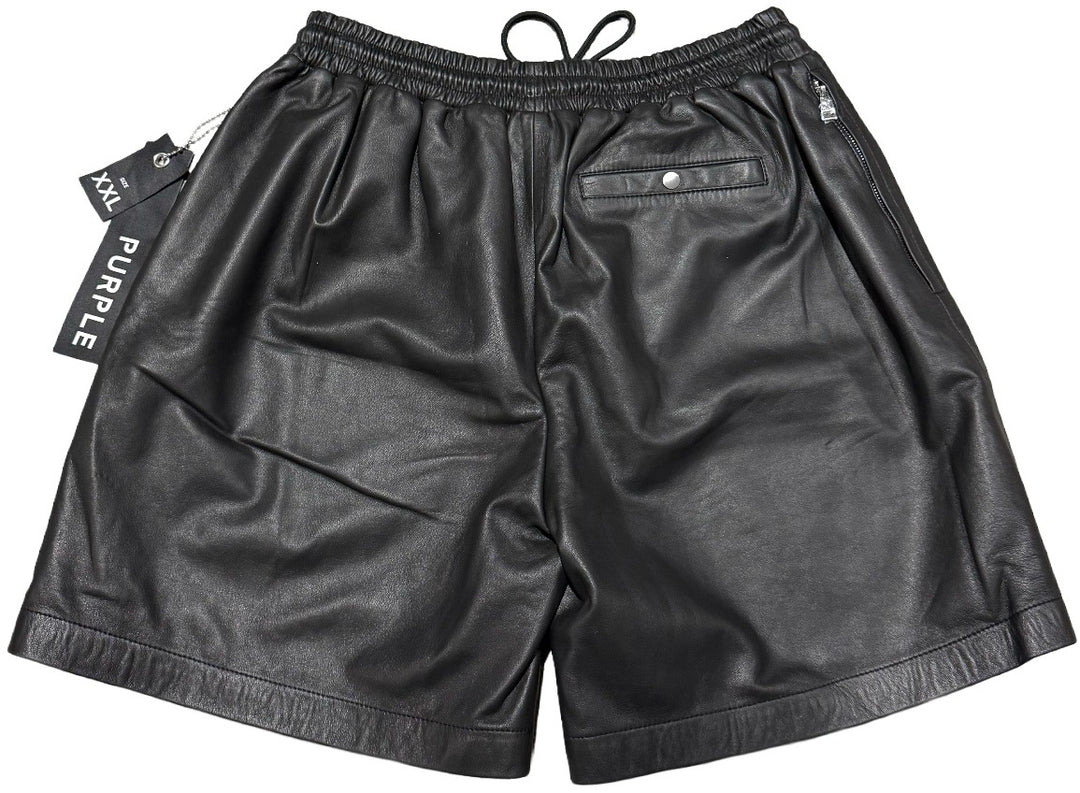 Purple Brand 'Black' Leather Shorts