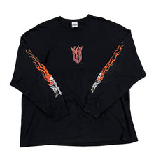 West Coast Choppers 'Flaming Skull' Rhinestone Vintage Longsleeve