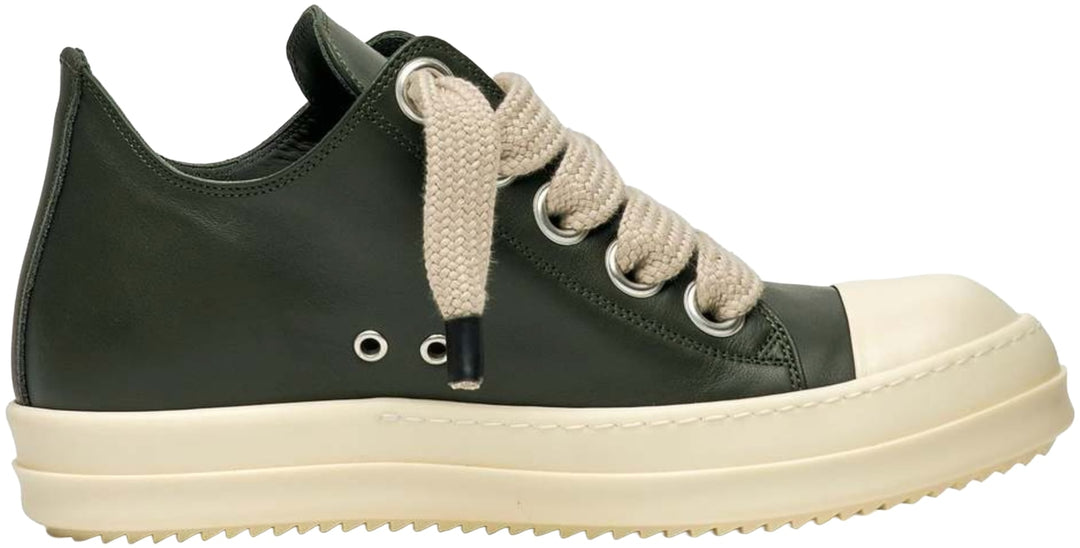 Rick Owens Leather Jumbo Lace Low 'Forest Green' Sneaks