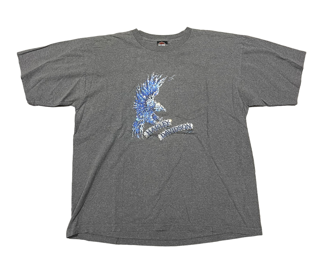 Harley Davidson 'Blue Eagle' Rhinestone Vintage Tee