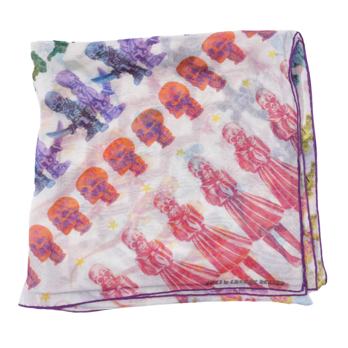Chrome Hearts 'Foti Silk Multi Color Motif' Scarf