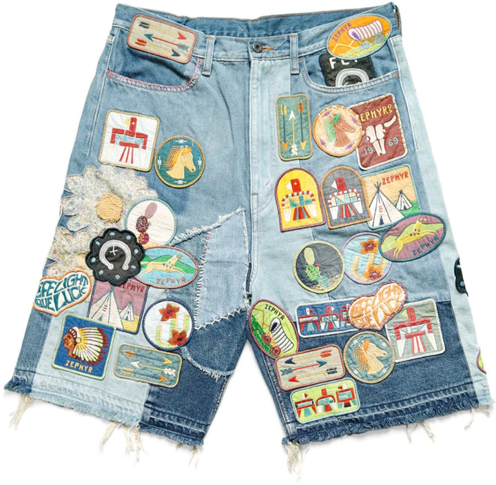 Kapital 'Patch' Denim Shorts