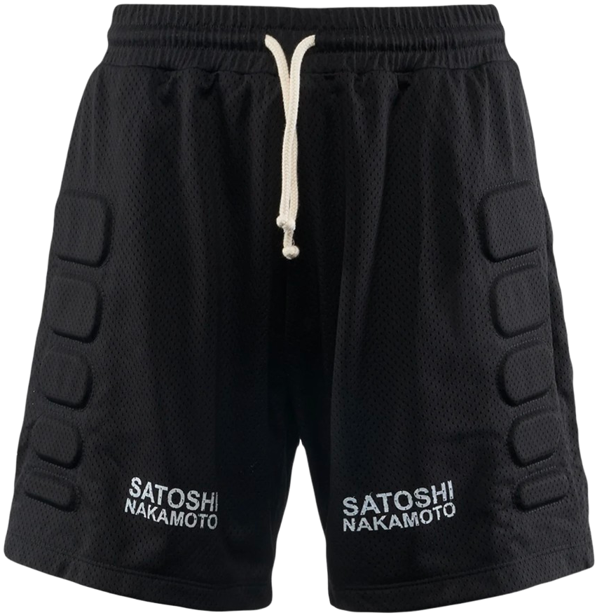 Satoshi Nakamoto 'Moto' Black Mesh Shorts