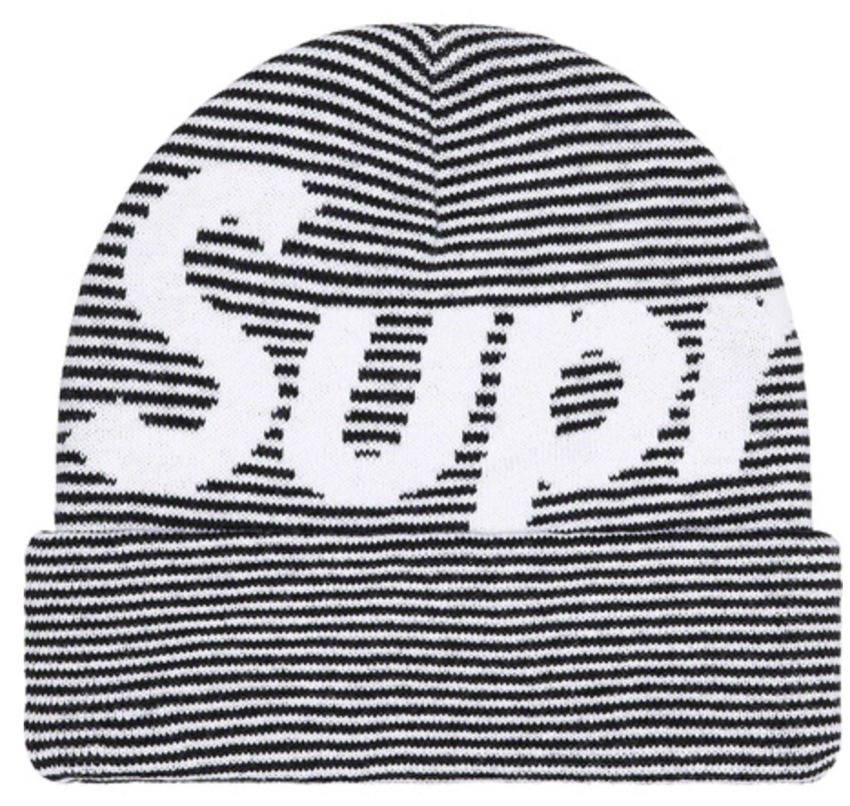 Supreme 'Big Logo Black Stripe' Beanie
