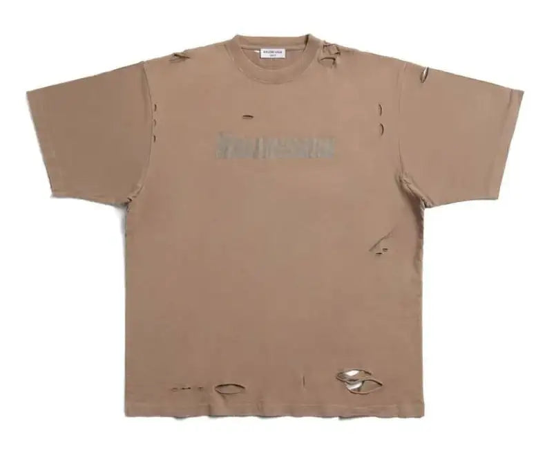 Balenciaga 'Boxy' Destroyed Brown Tee
