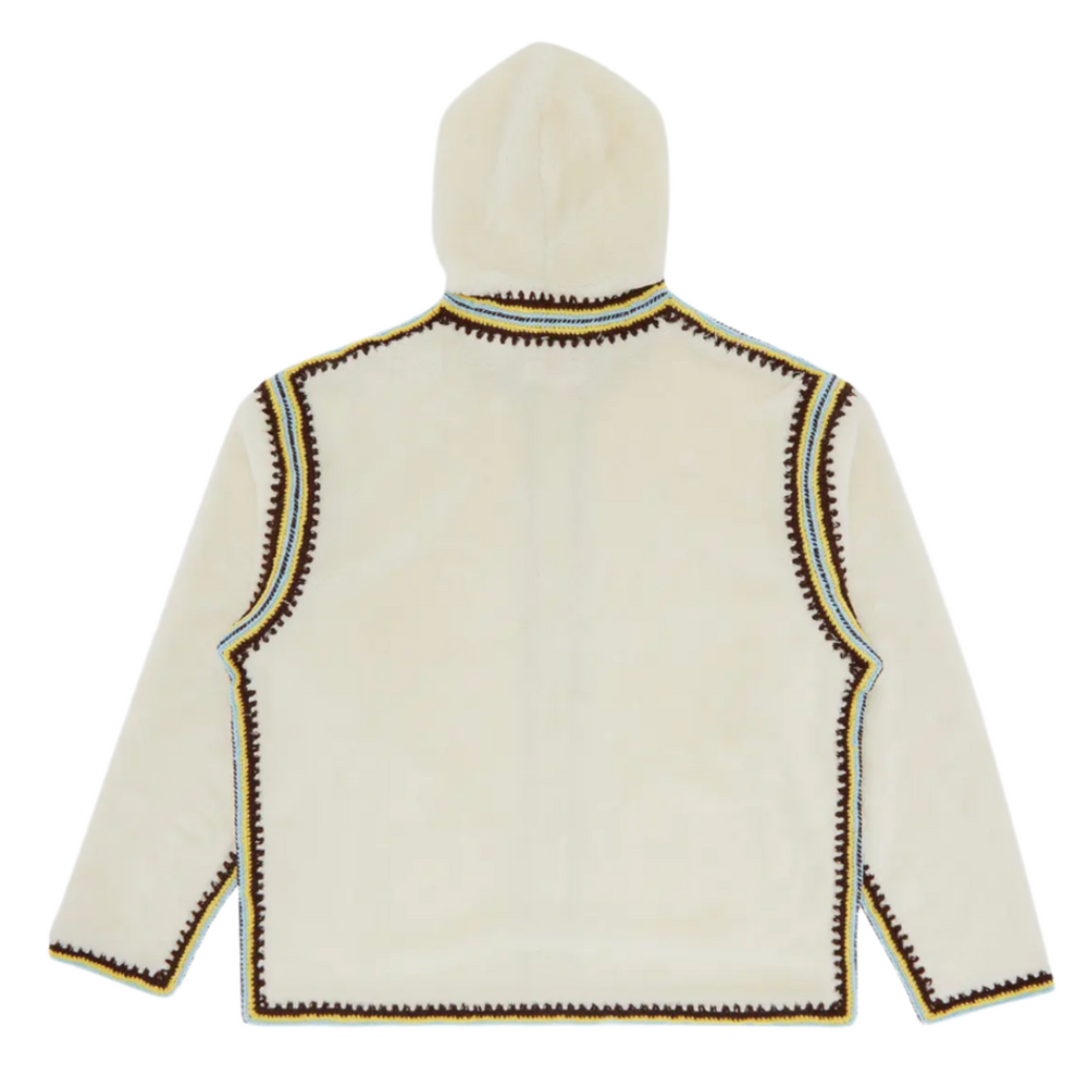 Supreme 'Cream' Crochet Edge Hooded Zip Up Sweater