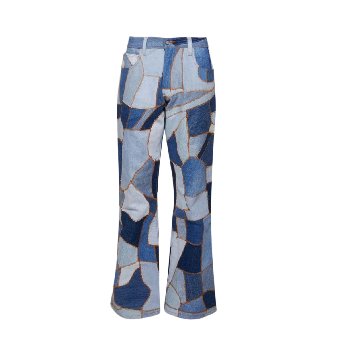 Earthling VIP 'Blue' Body Shop Patchwork Flare Jeans