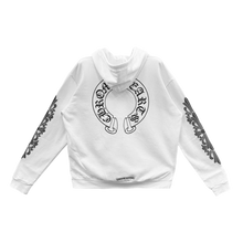 Chrome Hearts 'Horseshoe Logo' Floral White Zip Up Hoodie