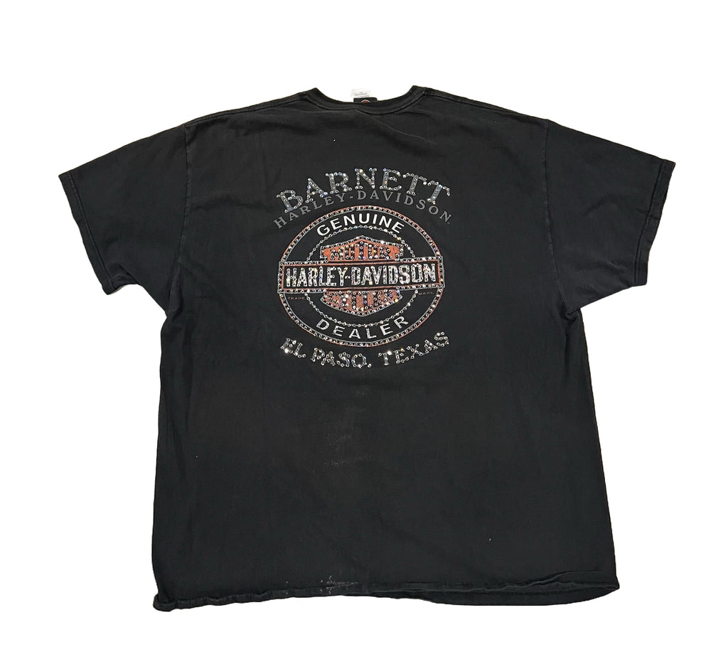 Harley Davidson 'Barnett' Studded Rhinestone Vintage Tee
