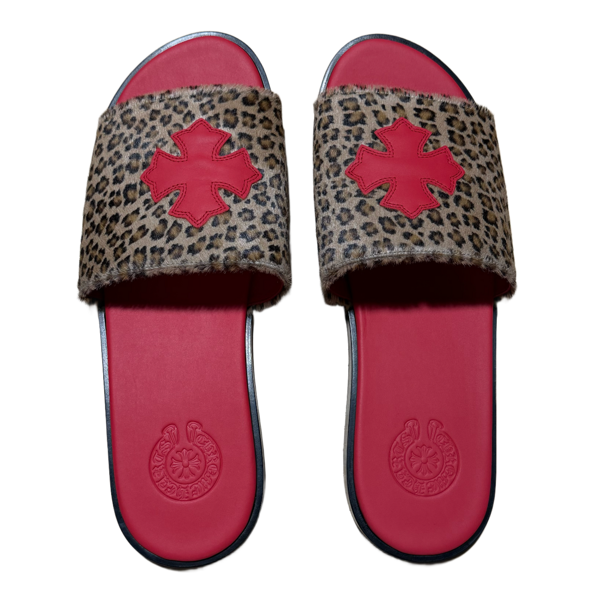 Chrome Hearts 'Cheetah/Red' Slides