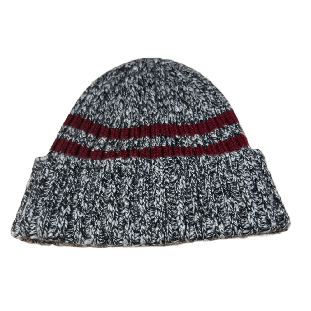 Chanel 'Maroon Stripe' Knit Beanie