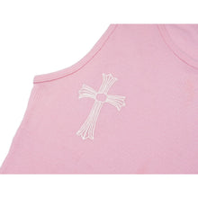 Chrome Hearts Vintage Women's Pink 'Studded' Cross T Bar' Tank Top