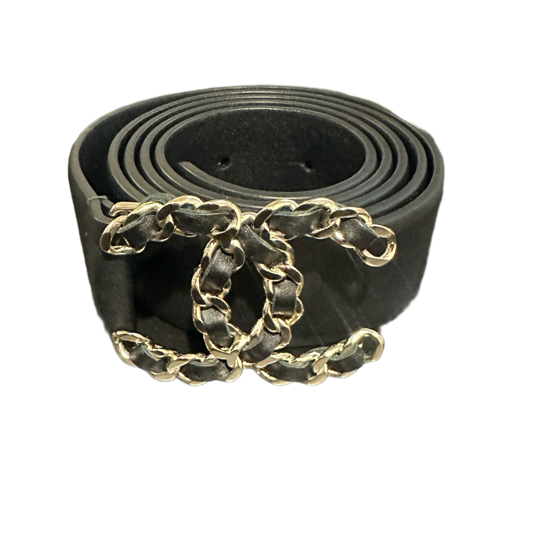 Chanel 'Black & Sliver' 2018 Interlocking CC Logo Belt