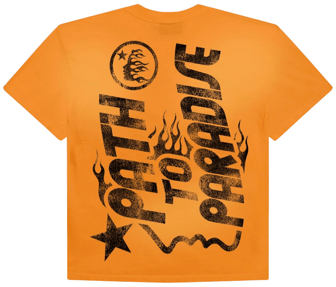 Hellstar 'Jesus Emblem' Orange Grey Tee