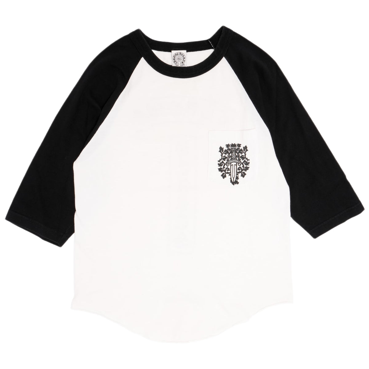 Chrome Hearts 'Black & White' Vine Dagger Raglan Baseball Tee