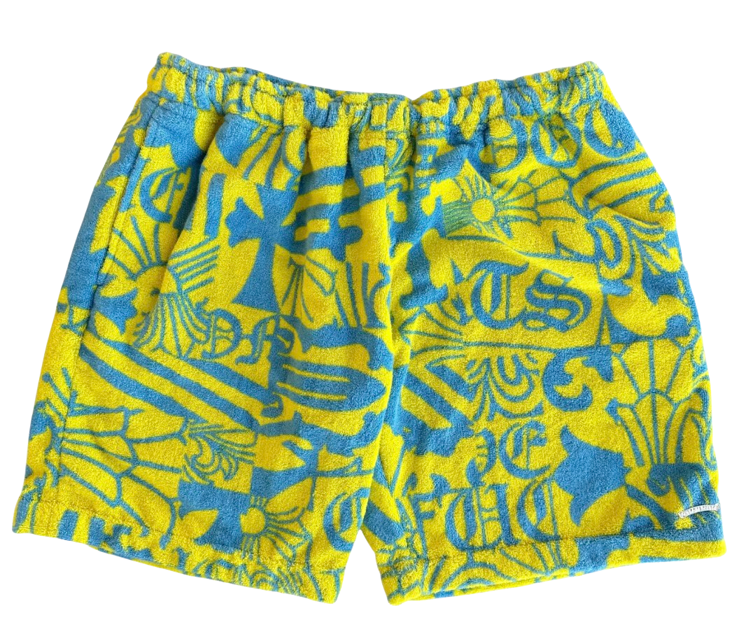 Chrome Hearts 'Yellow/Blue' Towel Shorts