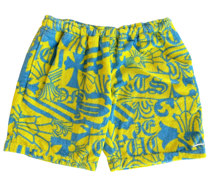 Chrome Hearts 'Yellow/Blue' Towel Shorts