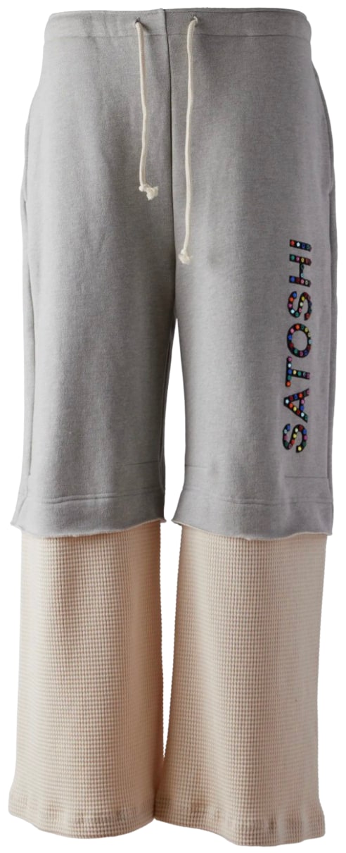 Satoshi Nakamoto 'Double Layer Studded' Cream Sweats