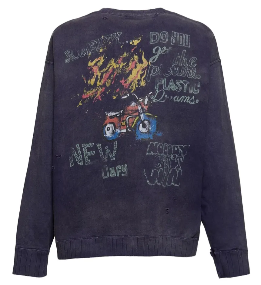 Maison Mihara Yasuhiro 'Supernova Mouse' Blue Crewneck