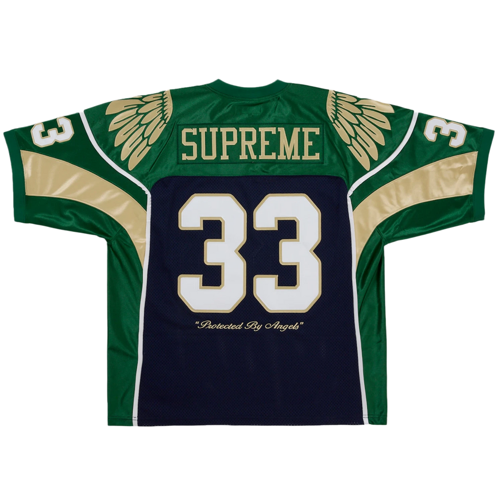 Supreme 'Wings' Navy and Green Football Jersey