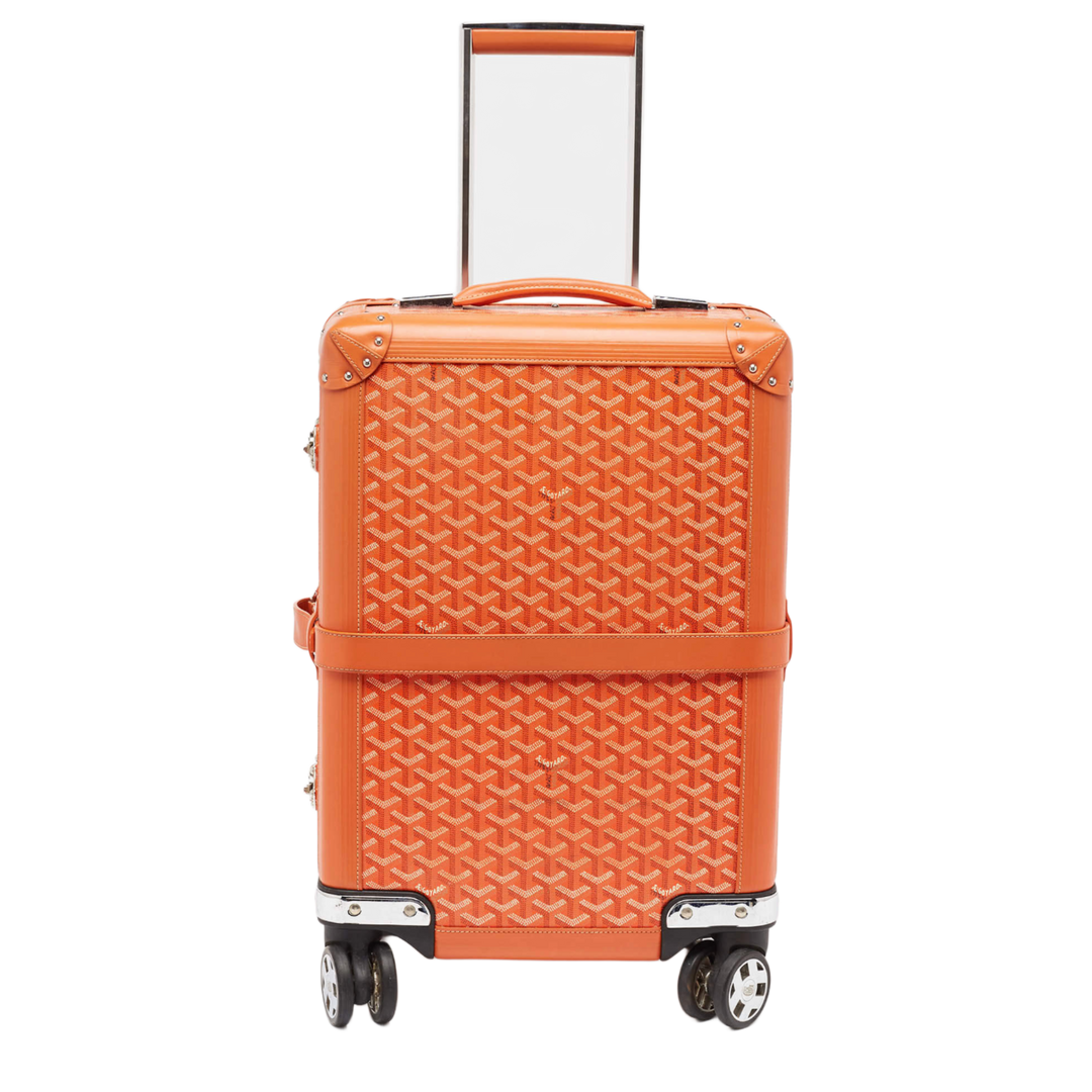 Goyard 'Orange' Goyardine Coated Canvas Bourget PM Trolley Case