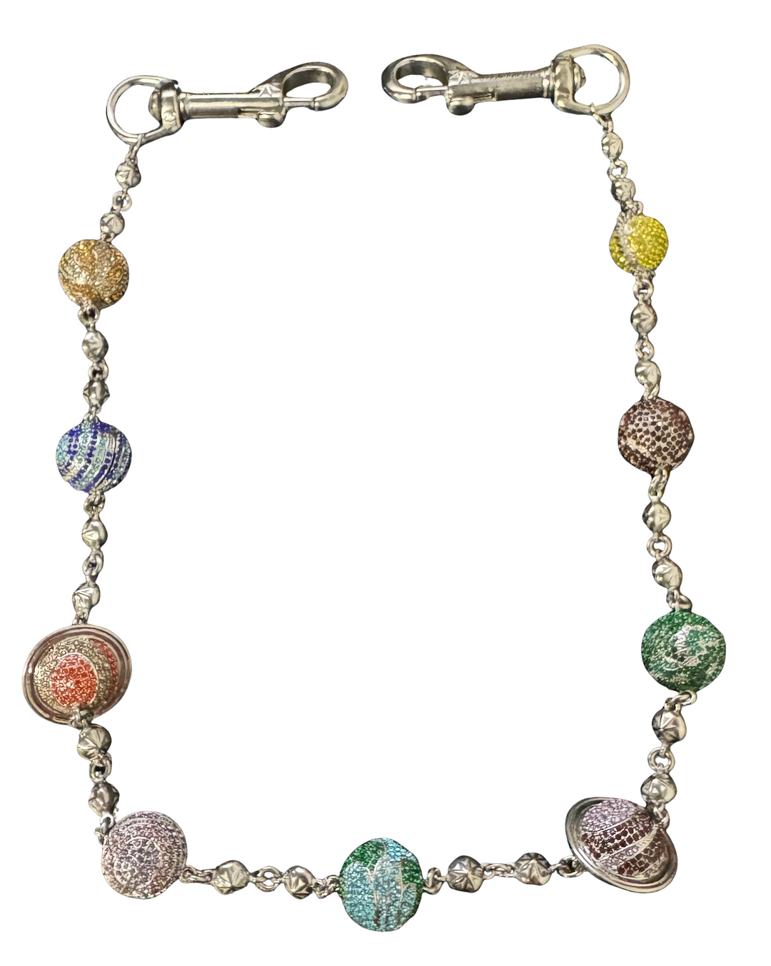 Starchain World 'Solar System' Multicolor 26.5in Silver Starball Wallet Chain