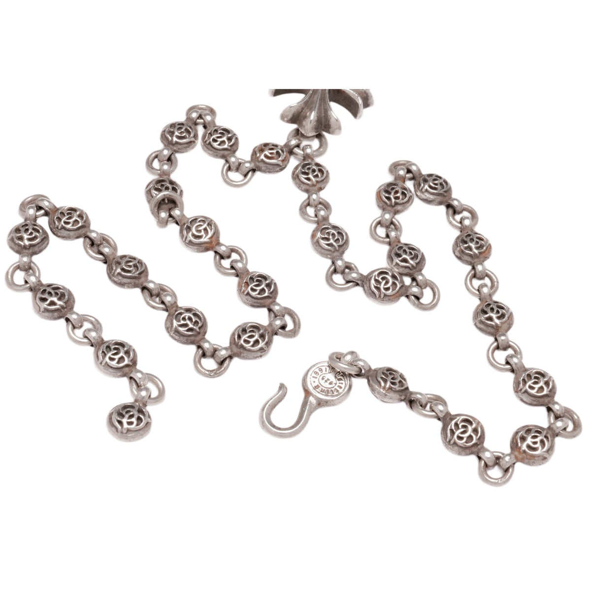 Chrome Hearts 'Rose Ball' Necklace with Small Cross