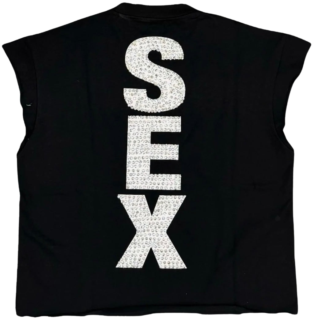 Matière De Dèsirs 'Madonna' Black Cutoff Tee