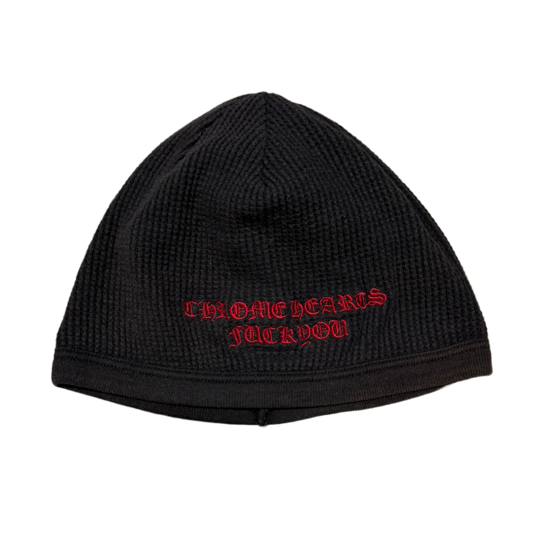 Chrome Hearts 'Red' Vintage Fuck You Black Skull Cap Beanie