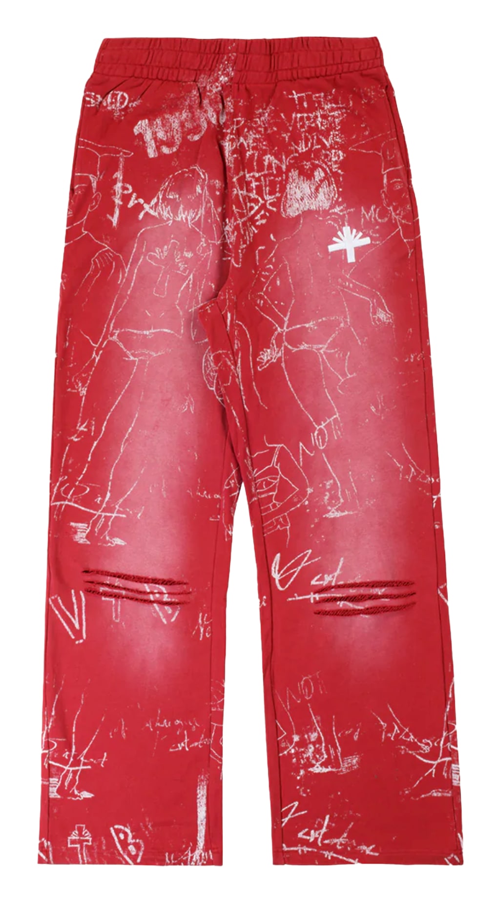 Vertabrae 'Silo Sketch' Red Sweatpants
