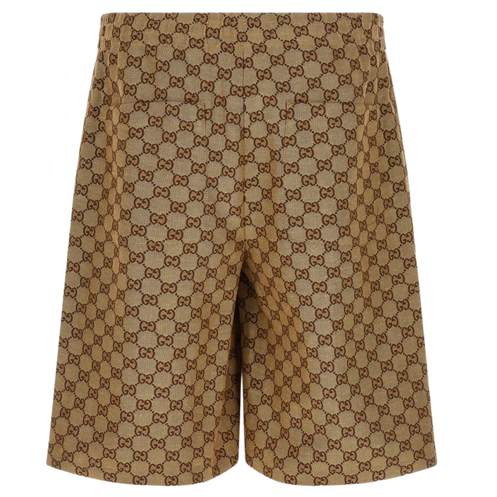 Gucci 'Tan' GG Linen Blend Shorts