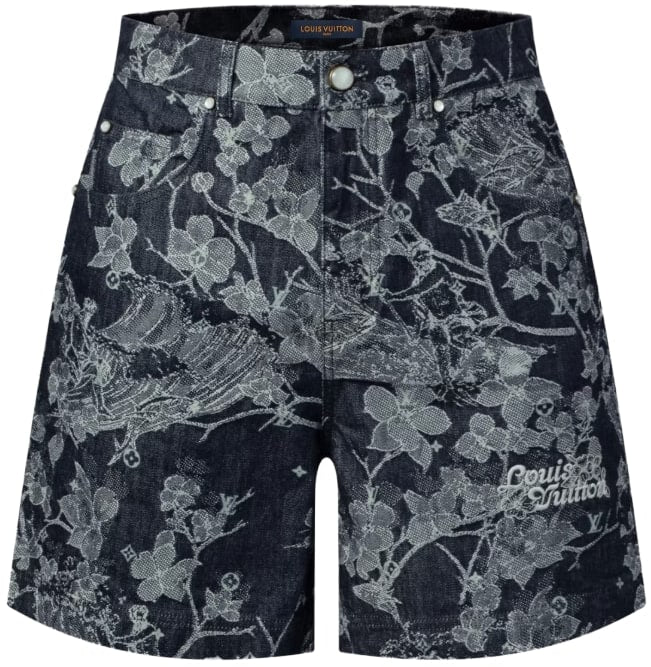 Louis Vuitton 'Floral' Jacquard Denim Shorts