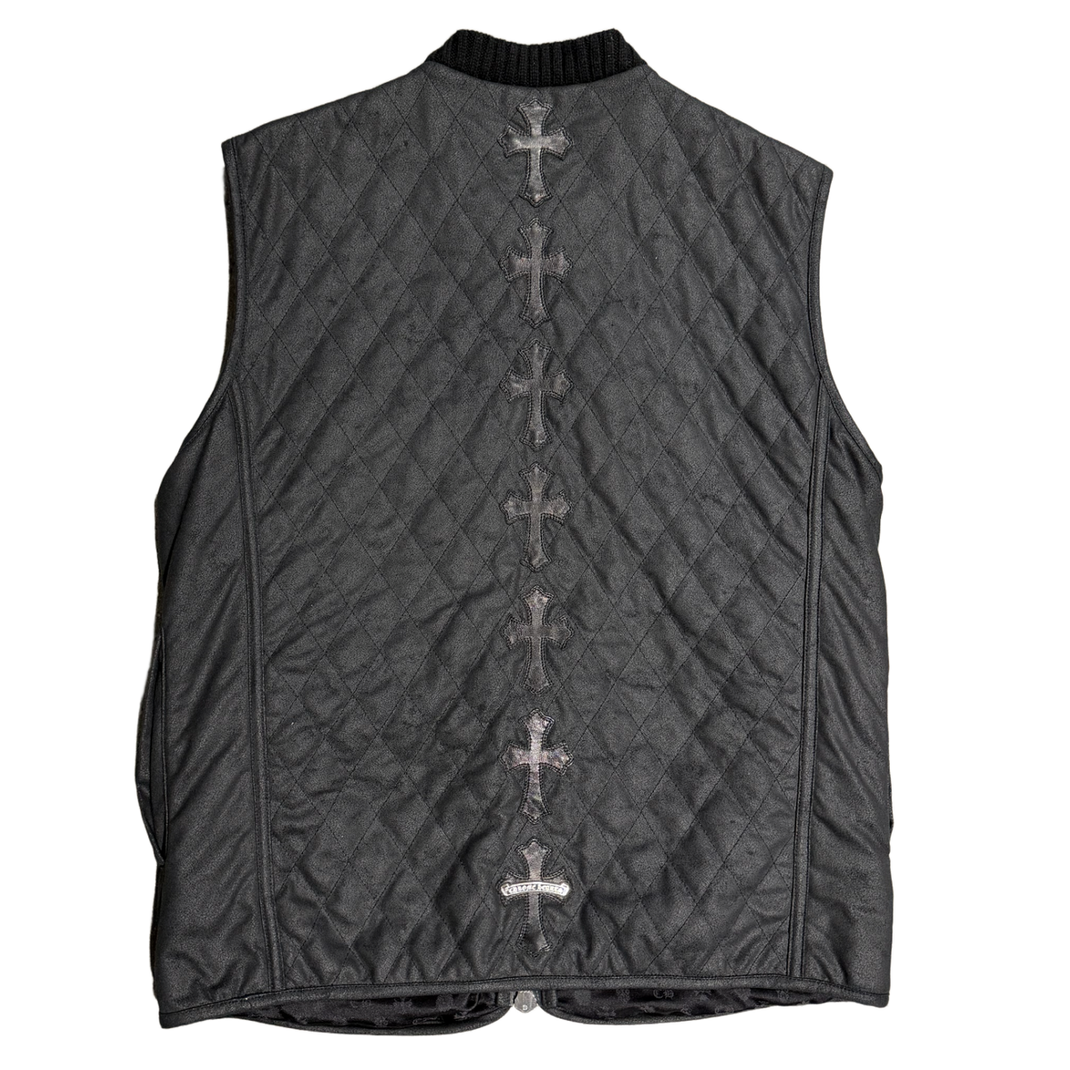 Chrome Hearts 'Black Cross Patch Spine' Quilted Vest