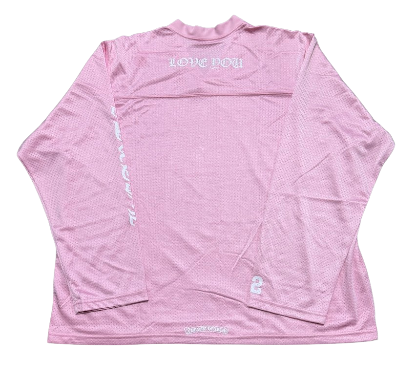 Chrome Hearts 'Love You' Pink Mesh Warm Up Jersey