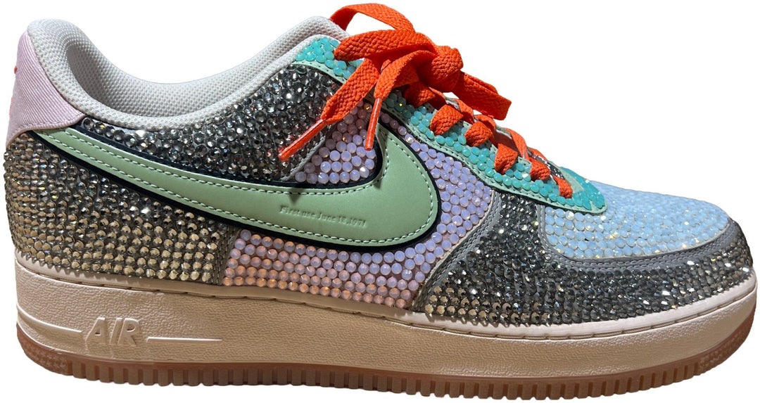 Bossi 'Orange and Pastels' Rhinestone Sneakers