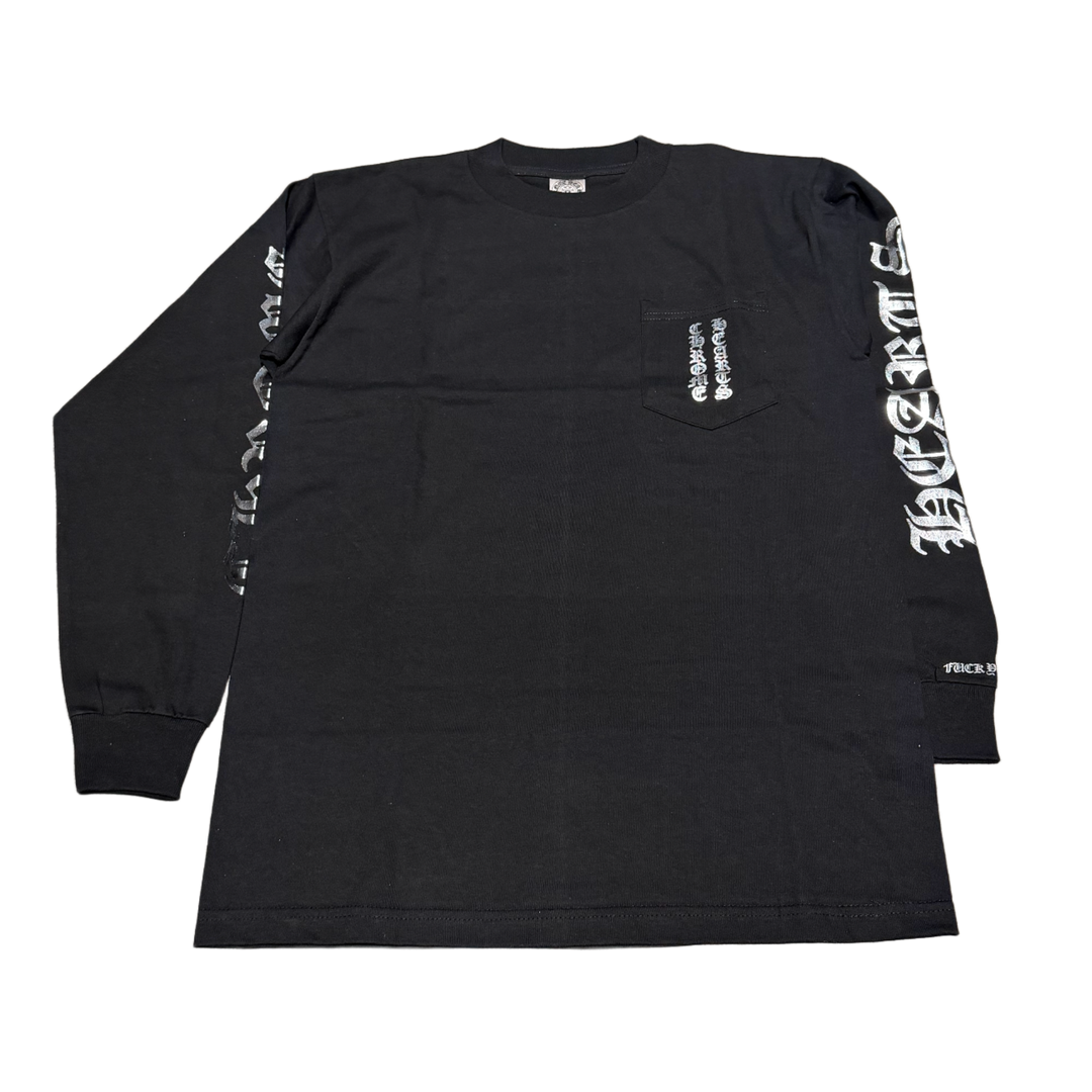 Chrome Hearts Vintage 'Vertical Logo Foil Scroll' Black Longsleeve