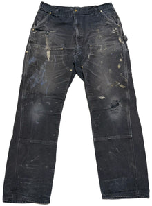 Carhartt 'Black Paint' Distressed Double Knee Vintage Work Pants