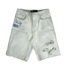 Paly 'Holy Mountain' White Painted Leather Double Knee Shorts