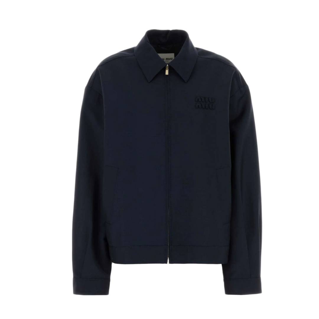 Miu Miu 'Navy Blue' Mohair Blouson Jacket