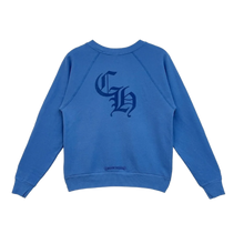 Chrome Hearts Women's 'Blue' Flocked Triple Cross CH Crewneck