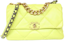 Chanel 19 'Neon Yellow' Lambskin with Gold Hardware