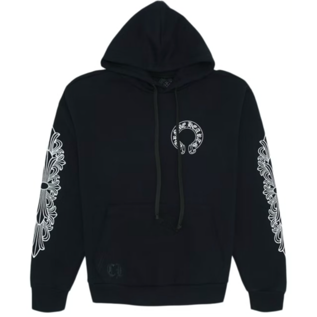 Chrome Hearts 'Black' Floral Horseshoe Hoodie