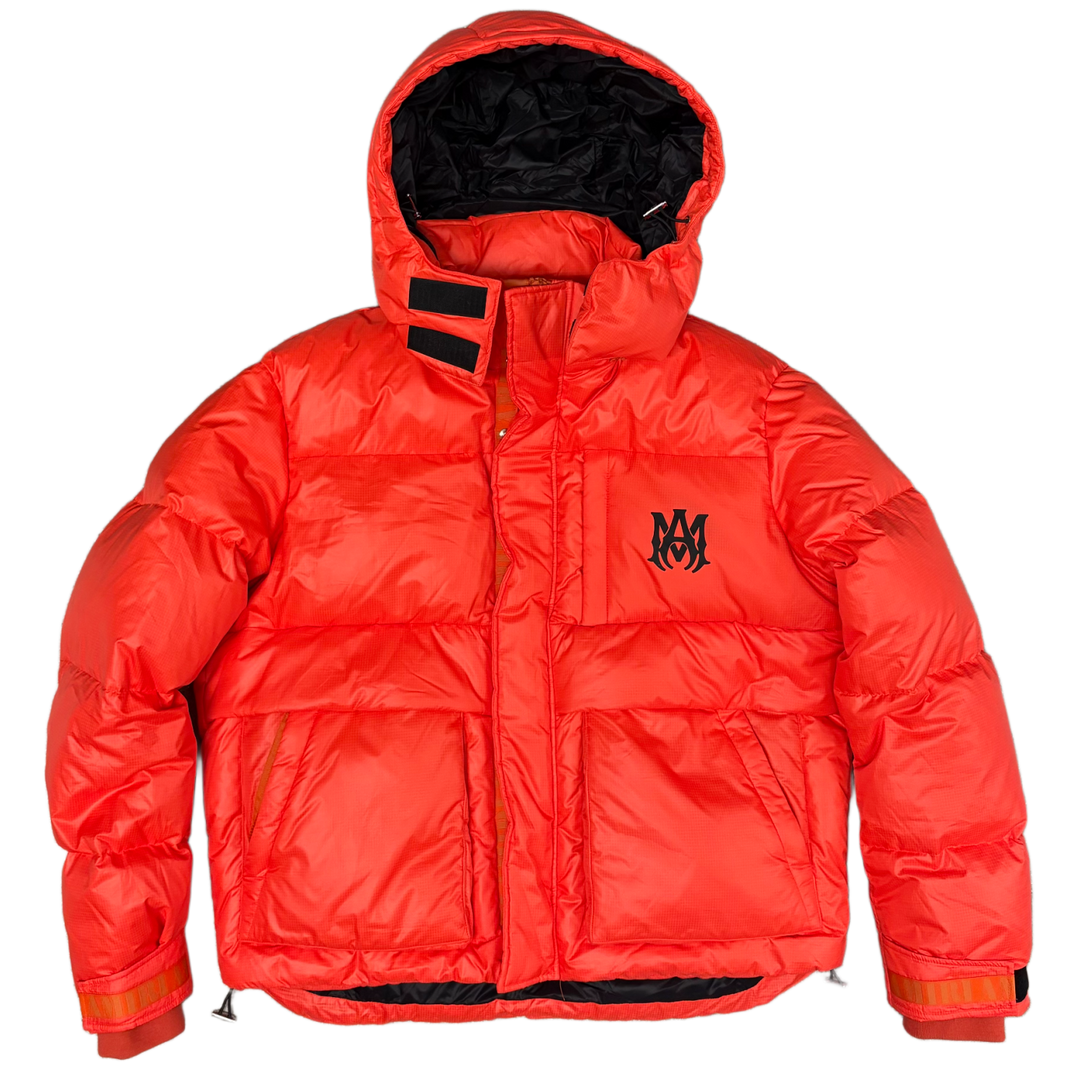 Amiri 'Appliqué Down Puffer Orange Nylon' Jacket