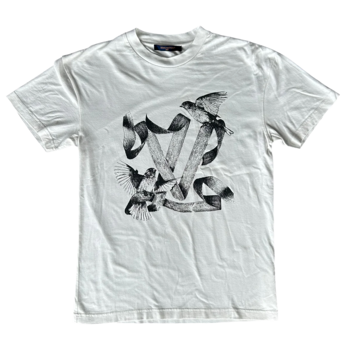 Louis Vuitton 'Bird Logo' White Tee