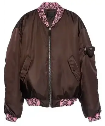 Prada Raf Simons Re-Nylon 'Brown Knit' Flight Bomber Jacket