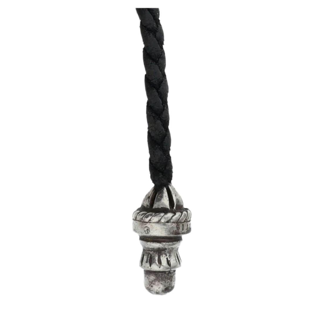 Chrome Hearts 'Small Cross' Woven Leather Necklace